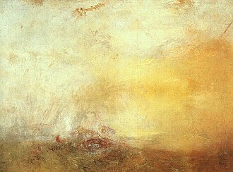 Lever de soleil avec monstres marins