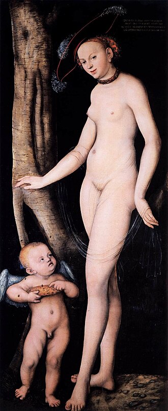 Venus y Cupido con un panal de miel