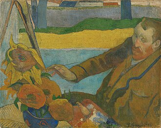 Vincent van Gogh Painting Sunflowers