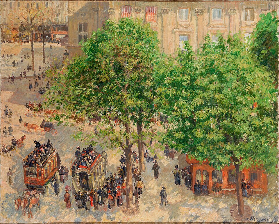 Place du Theatre-Francais in Spring - Camille Pissarro