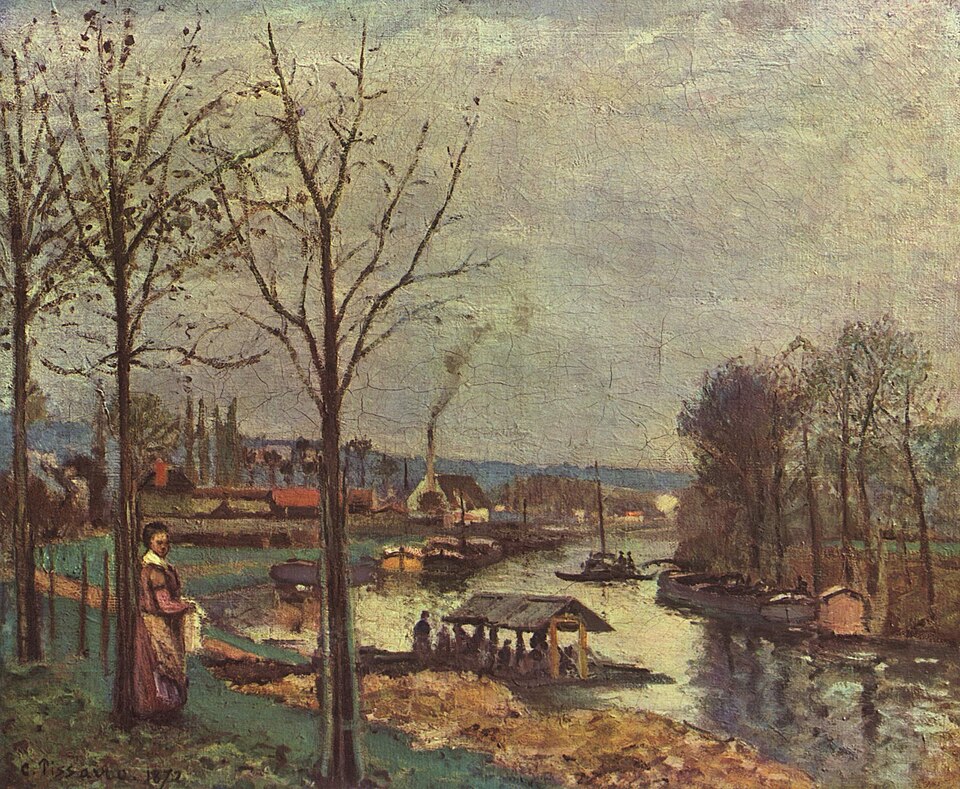 The Seine at Port-Marly, the Wash-House - Camille Pissarro
