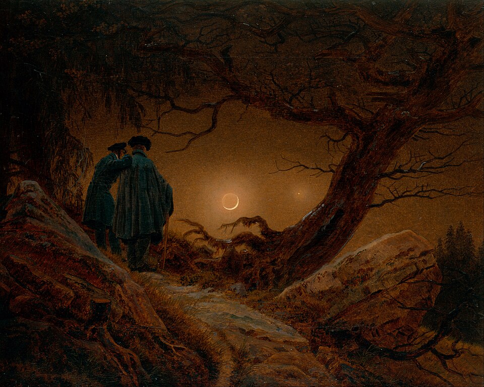 Two men contemplating the Moon - Caspar David Friedrich