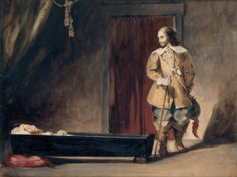 Cromwell before the Coffin of Charles I - Eugène Delacroix