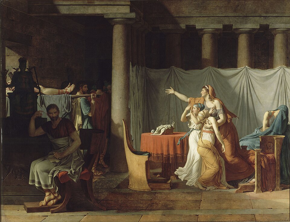 Los lictores llevan a Bruto los cuerpos de sus hijos - Jacques-Louis David