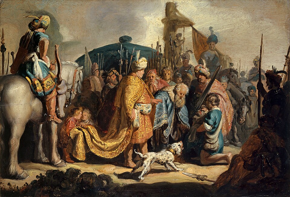 David with the Head of Goliath before Saul - Rembrandt van Rijn