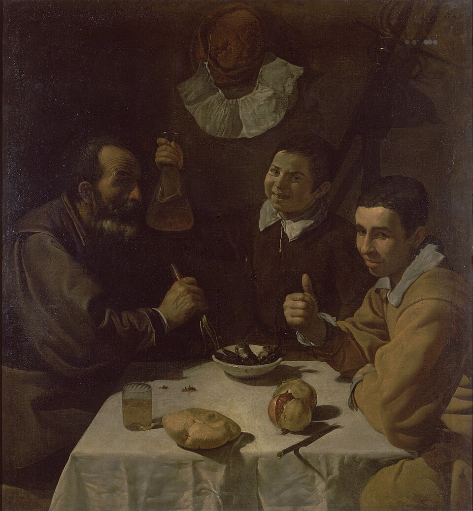 Drei Männer am Tisch - Diego Velázquez