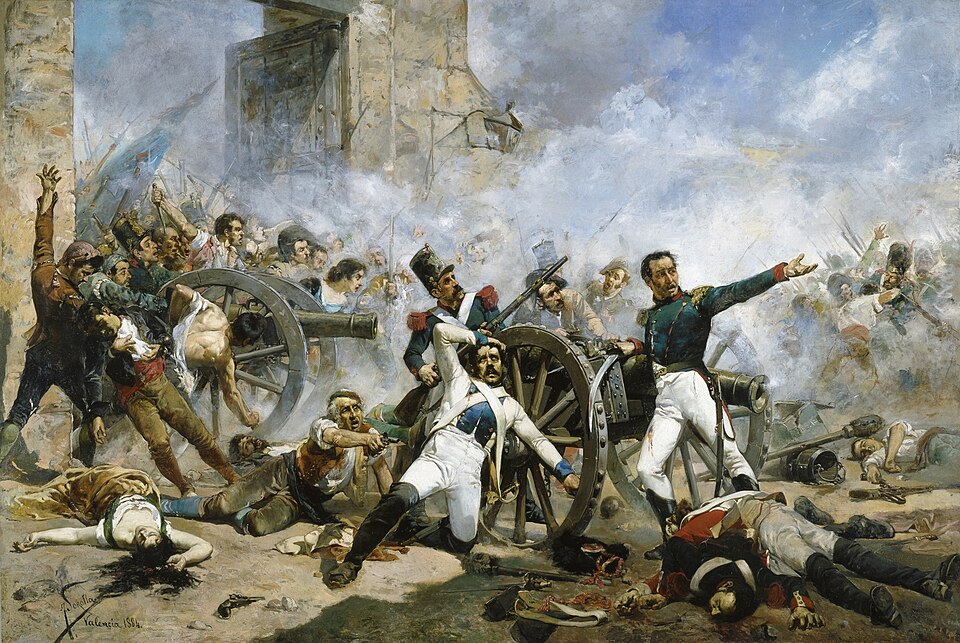 The death of Pedro Velarde y Santillán during the defence of the Monteleon Artillery Barracks. - Joaquín Sorolla