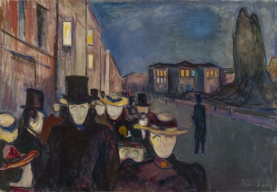 Evening on Karl Johan - Edvard Munch