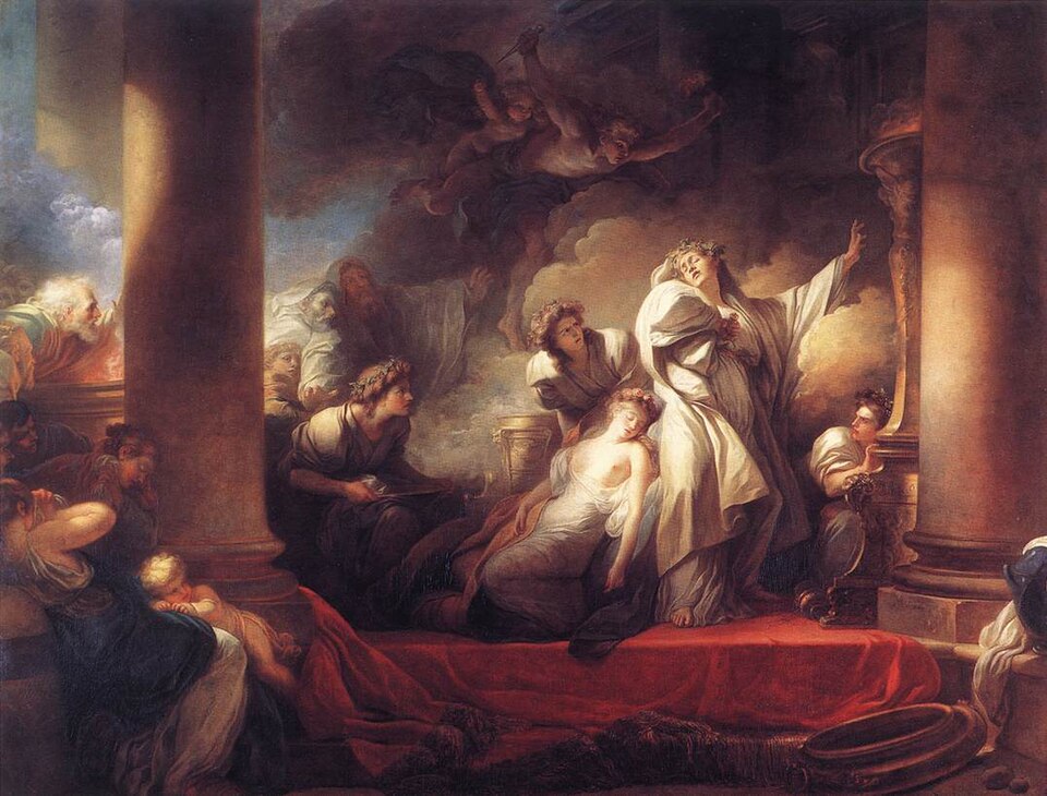 Coresus Sacrificing Himself to Save Callirhoe - Jean-Honoré Fragonard