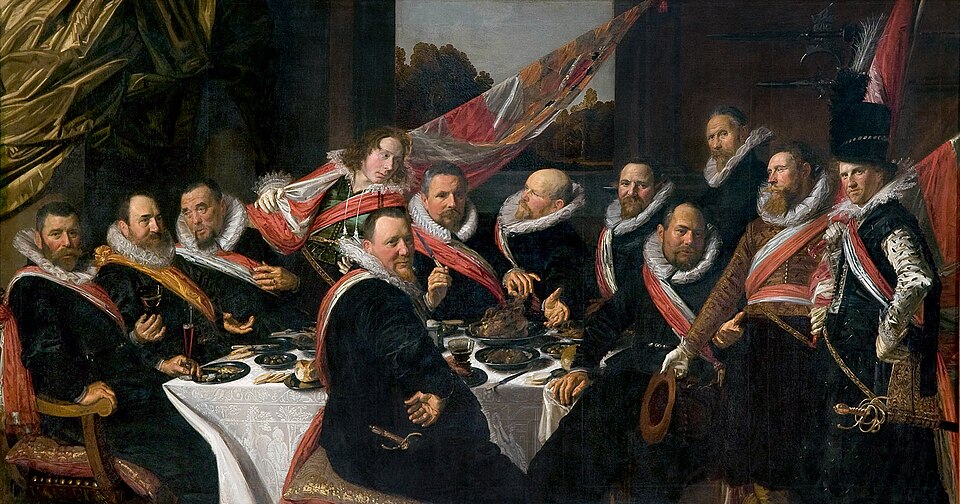 The Banquet of the Officers of the St George Militia Company in 1616 - Frans Hals