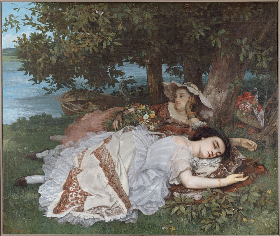 Young Ladies Beside the Seine - Gustave Courbet
