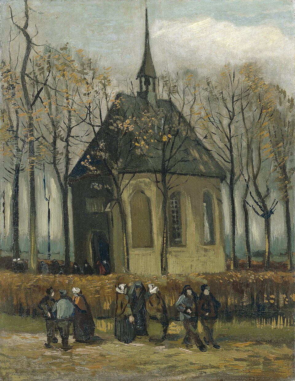 Congregation Leaving the Reformed Church in Nuenen - Vincent van Gogh