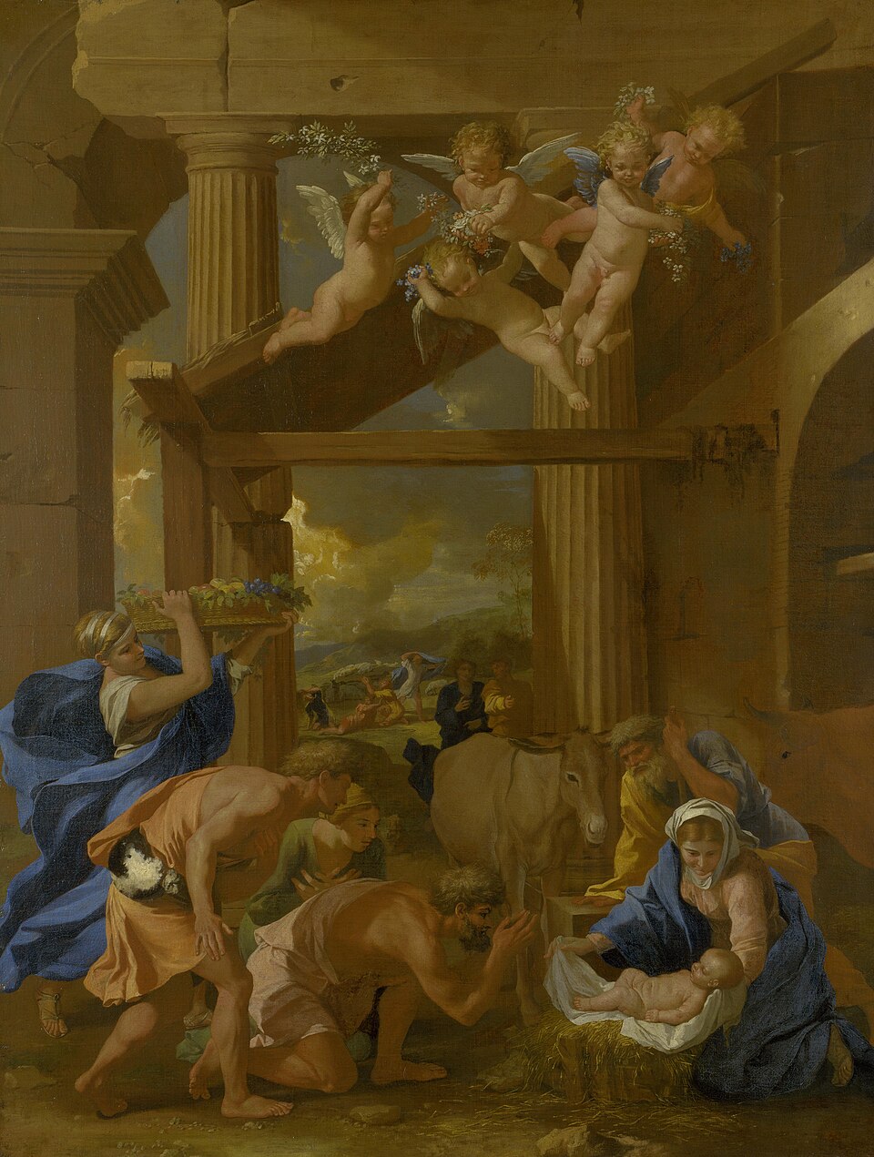 Adoración de los pastores - Nicolas Poussin