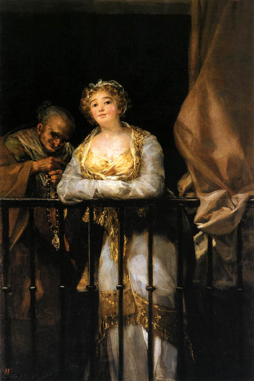 Maja et Célestine au balcon - Francisco Goya