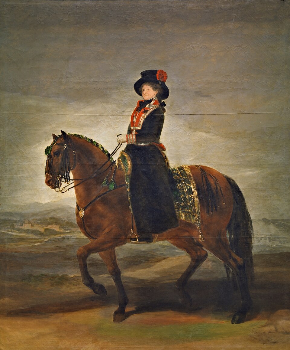 Queen María Luisa on horseback - Francisco Goya