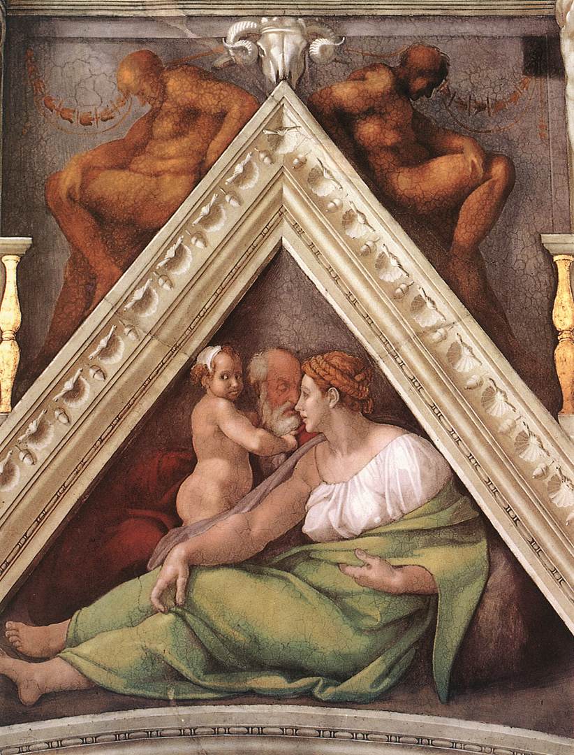 The Ancestors of Christ: Hezekiah, Manasseh and Ahaz - Michelangelo