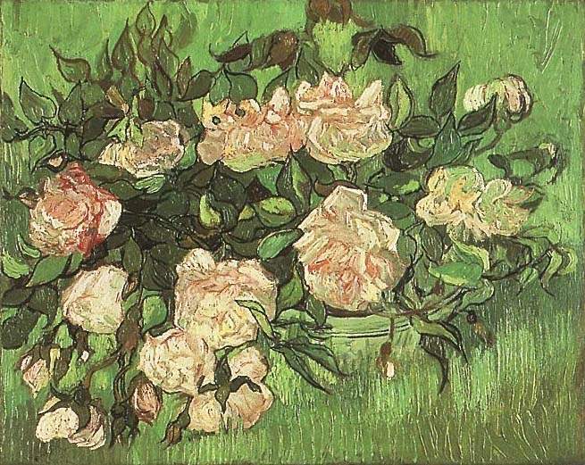 Rosas rosadas - Vincent van Gogh
