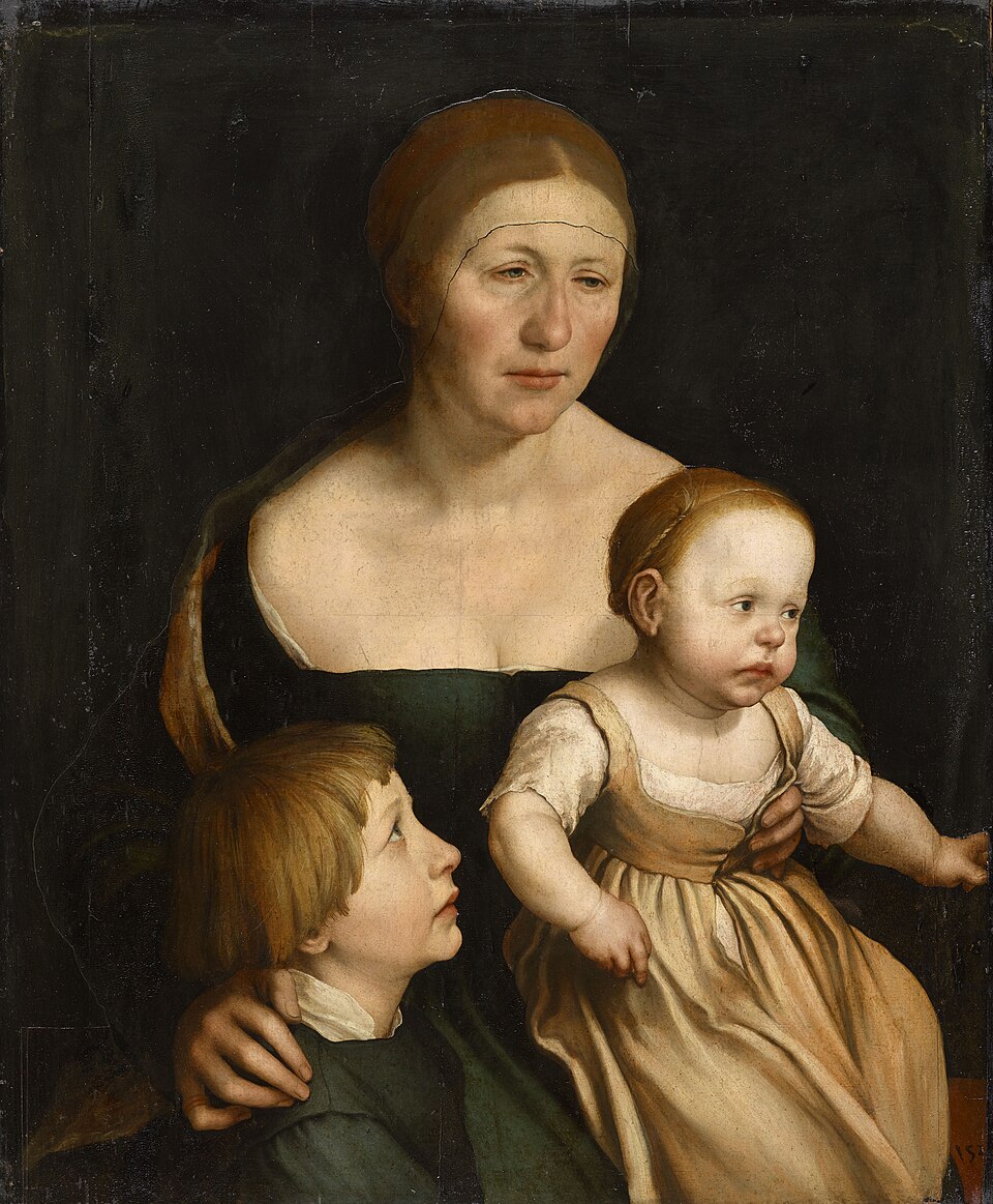 Bildnis der Frau des Künstlers mit den beiden ältesten Kindern - Hans Holbein the Younger
