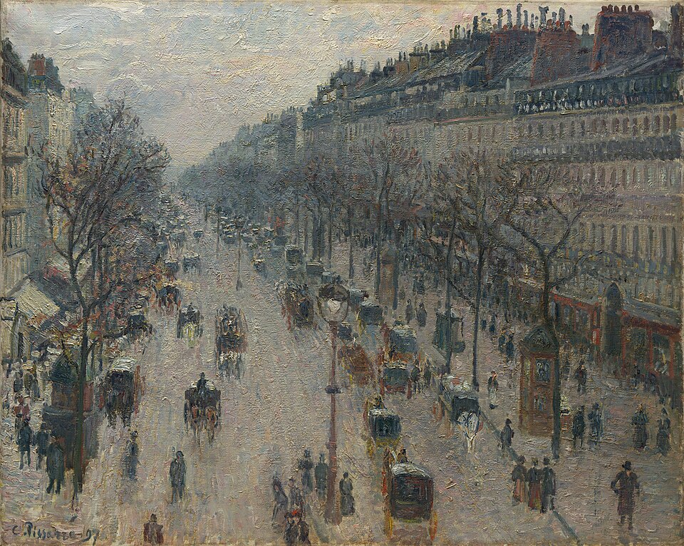 The Boulevard Montmartre on a Winter Morning - Camille Pissarro