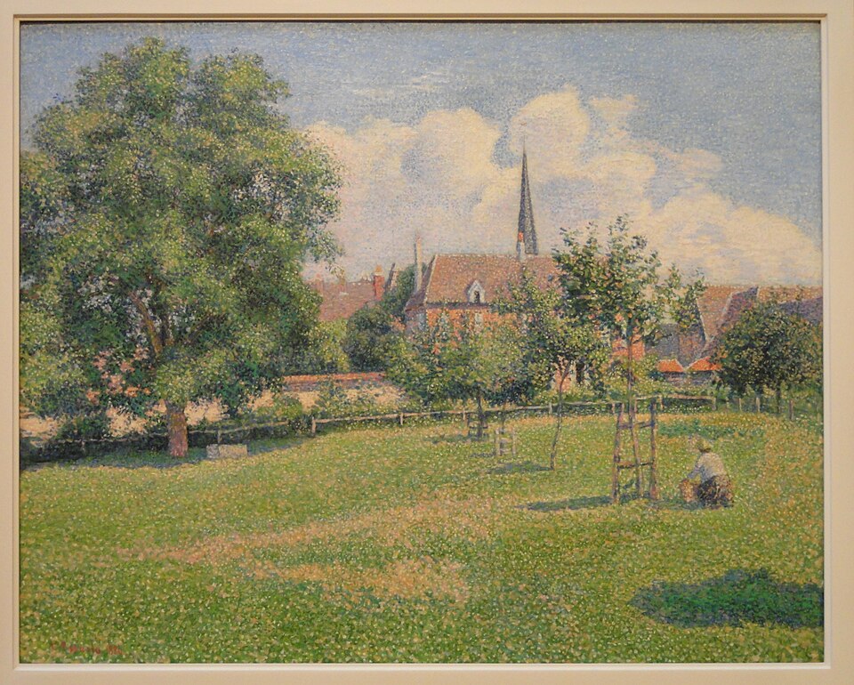 The House of the Deaf Woman and the Belfry at Eragny - Camille Pissarro