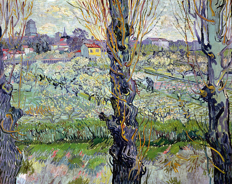 View of Arles, Flowering Orchards - Vincent van Gogh