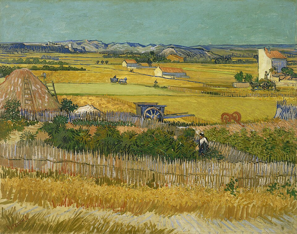 Die Ebene La Crau" bei Arles mit Montmajour im Hintergrund" - Vincent van Gogh