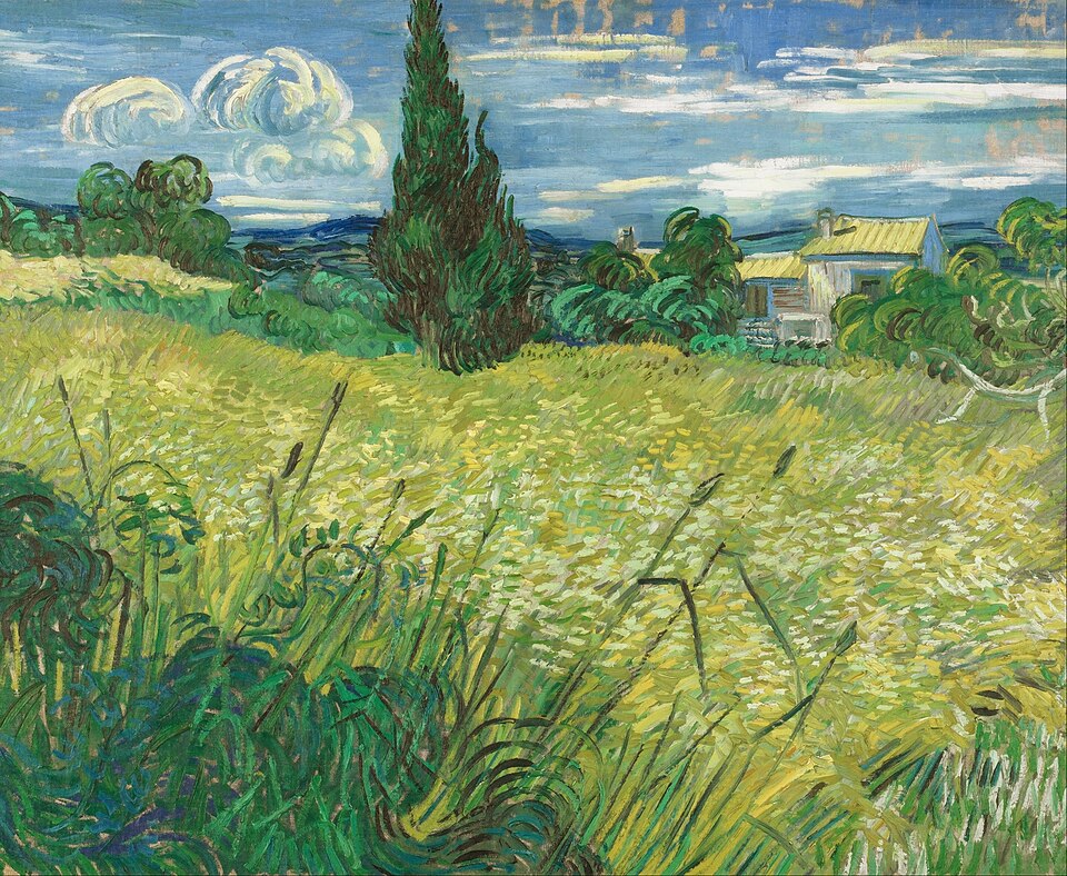 Grünes Weizenfeld mit Zypresse - Vincent van Gogh