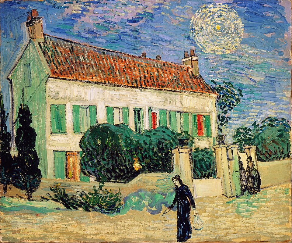夜の白い家 - Vincent van Gogh